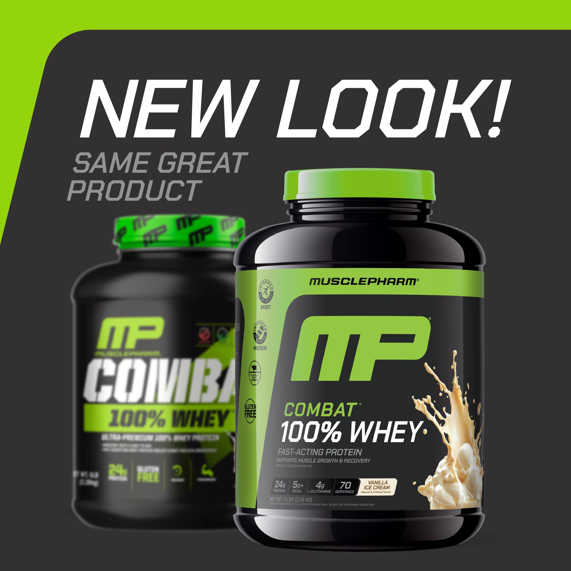 Cuchara medidora de MusclePharm Combat 100% proteína de suero vainilla para porciones precisas