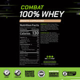 Etiqueta de MusclePharm Combat 100% Whey destacando su perfil proteico para uso diario.