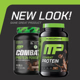 MusclePharm Combat Protein Chocolate Lata 2lb lista para uso diario.