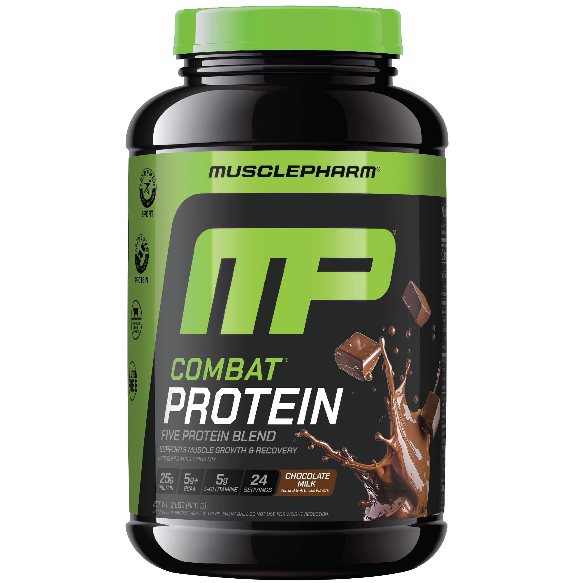 MusclePharm Combat Protein Chocolate Polvo para entrenamientos intensos y recuperación.