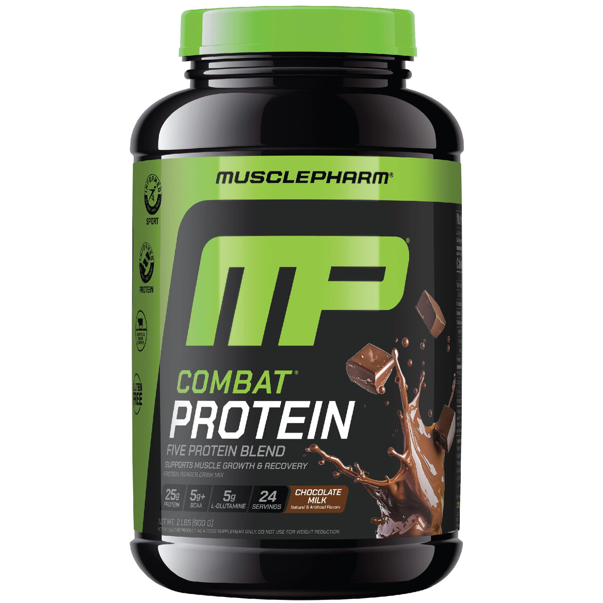 MusclePharm Combat Protein Chocolate Polvo para entrenamientos intensos y recuperación.
