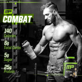MusclePharm Combat Protein Cookies N Cream en pote de 4 lb, para múltiples entrenamientos