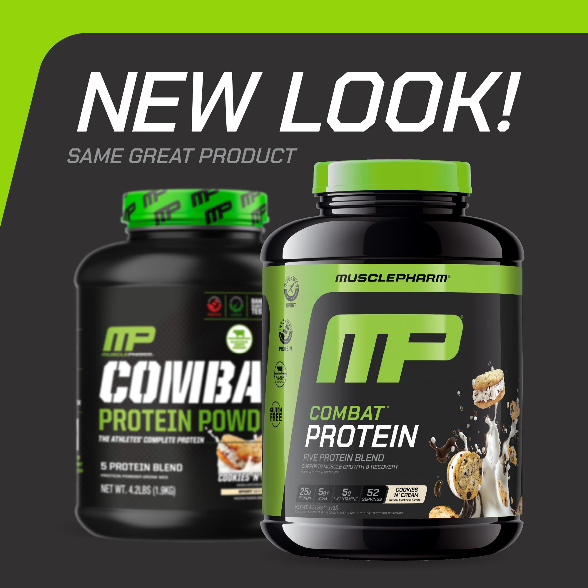 MusclePharm Combat Protein Cookies N Cream en shaker, mezcla suave para tus sesiones