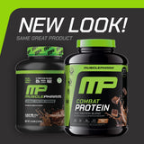 Envase de MusclePharm Combat Proteína de 6 lb para uso diario.