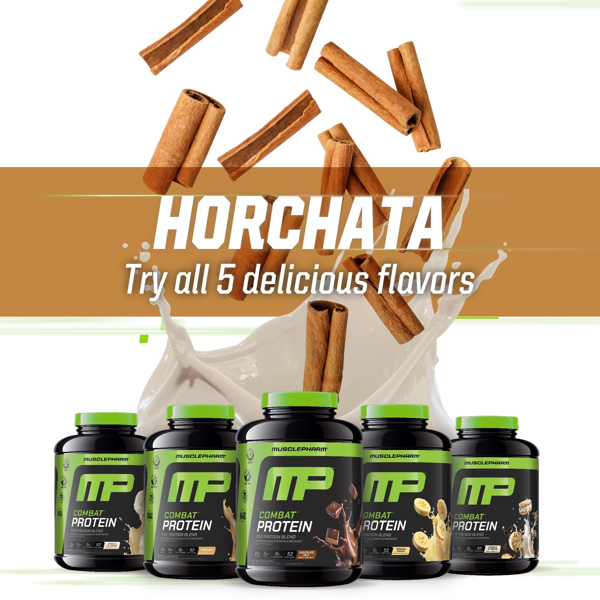 MusclePharm Combat Horchata etiqueta clara que inspira confianza