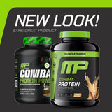 MusclePharm Combat Horchata vertido en vaso para recuperación postentrenamiento