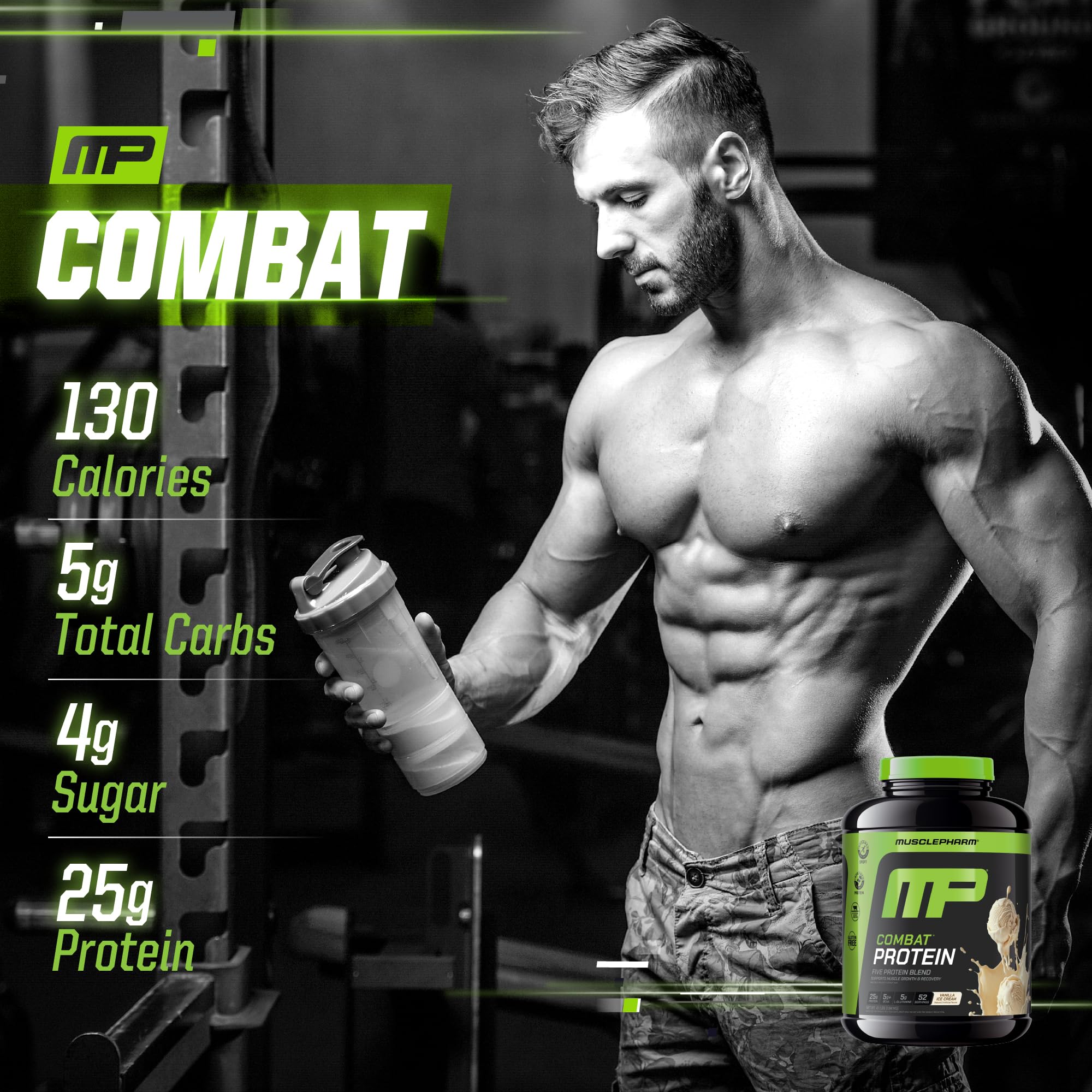 MusclePharm Combat Protein libre de gluten para intolerancias