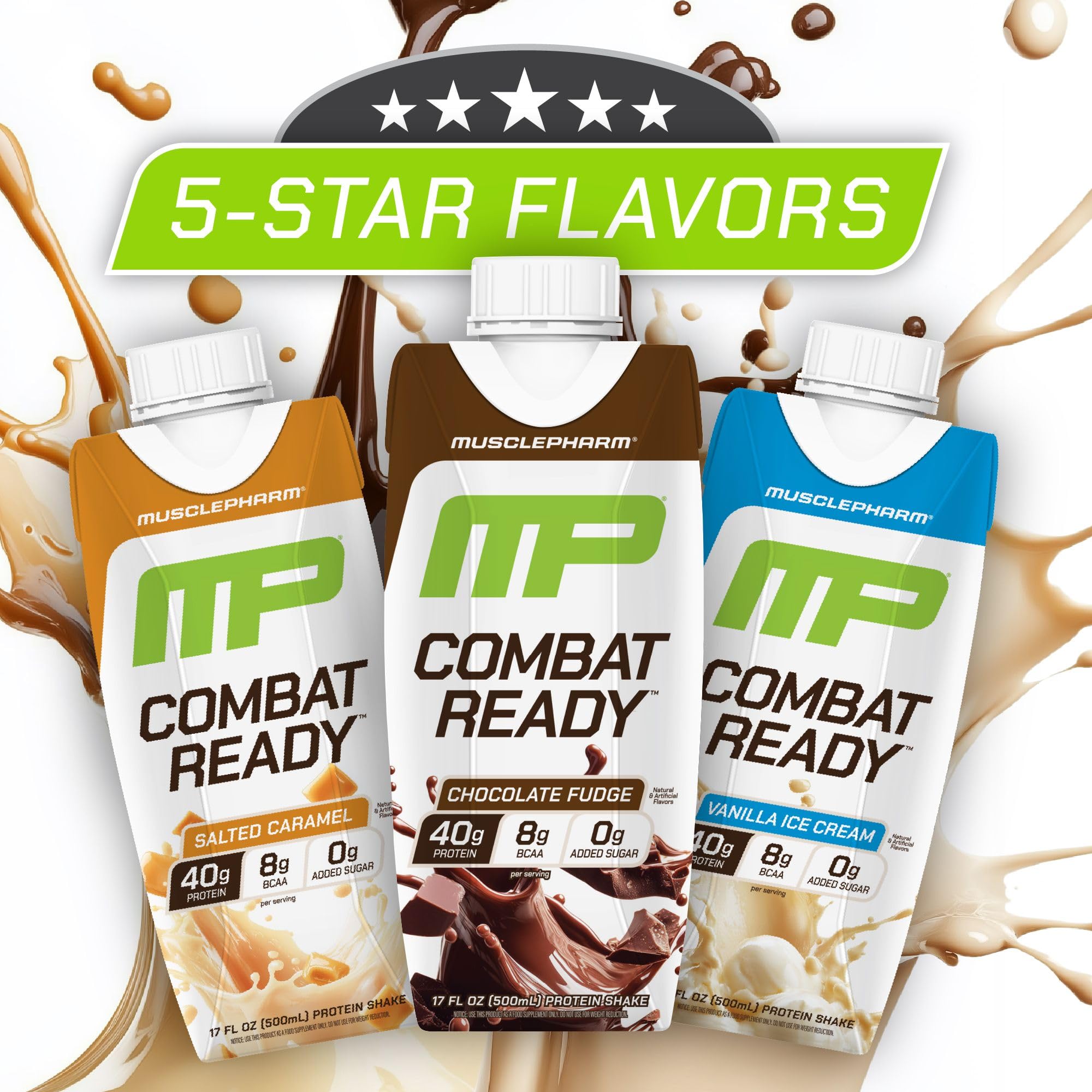 MusclePharm Combat Ready, fórmula sin azúcar añadida para control de calorías