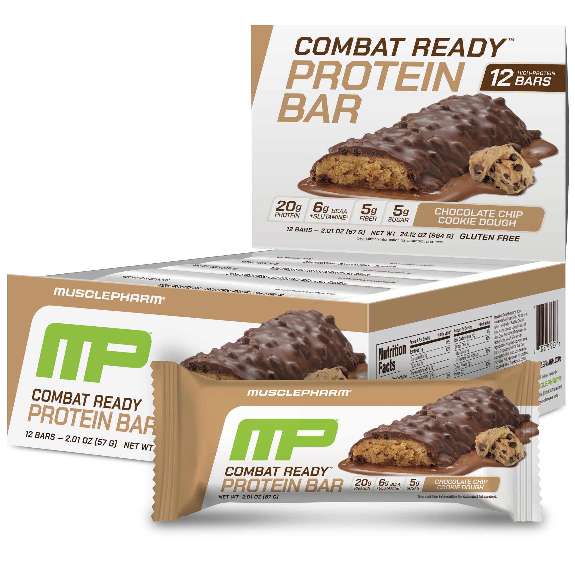 MusclePharm Combat Sport Bar empaque, energía para entrenamientos.
