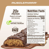 MusclePharm Combat Sport Bar textura crujiente y suave para snack.