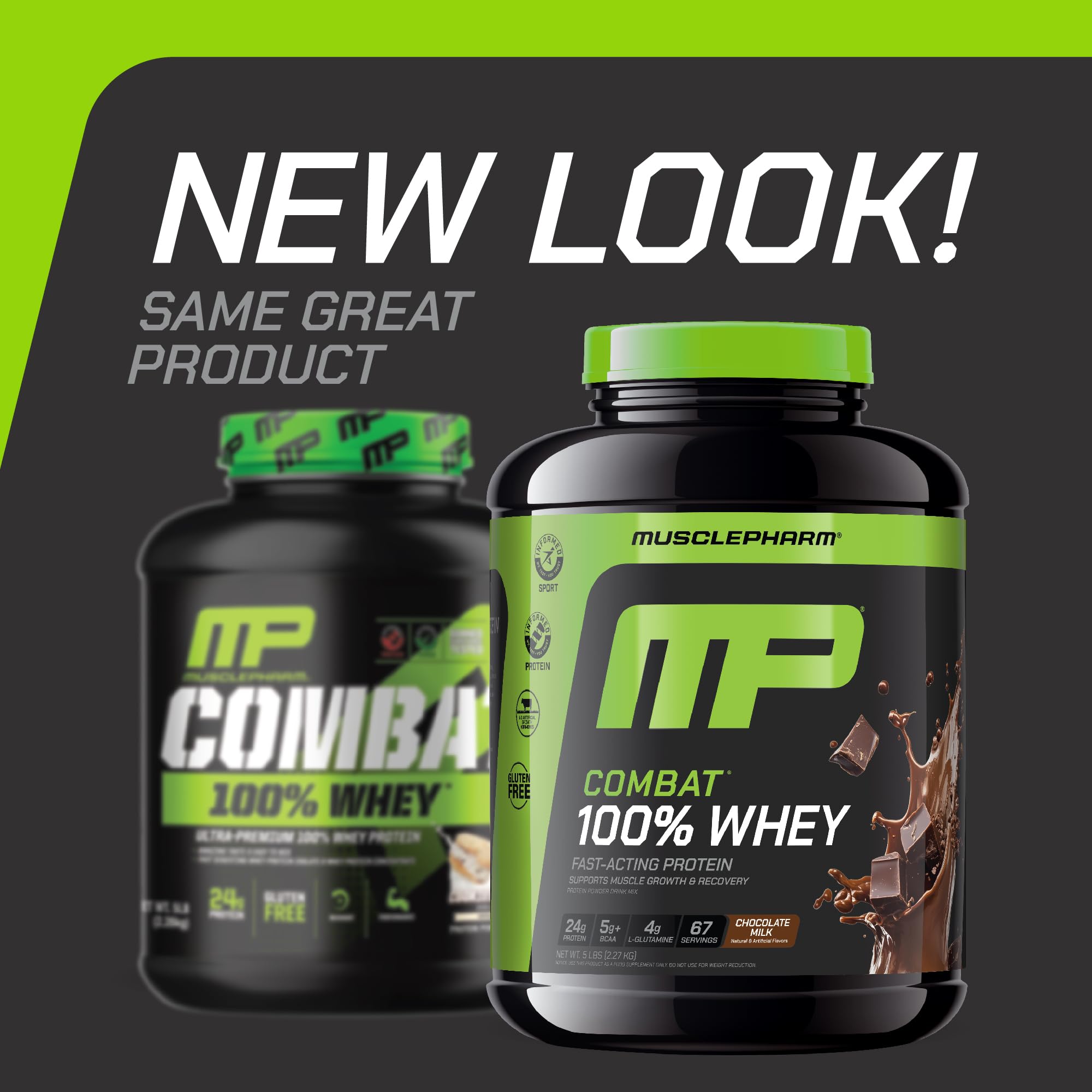 Medidor de MusclePharm Combat 100% Whey Chocolate para porciones precisas