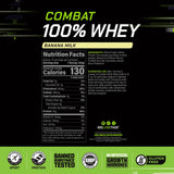 MusclePharm Combat Whey platano, lata abierta para batidos rapidos y cremosos