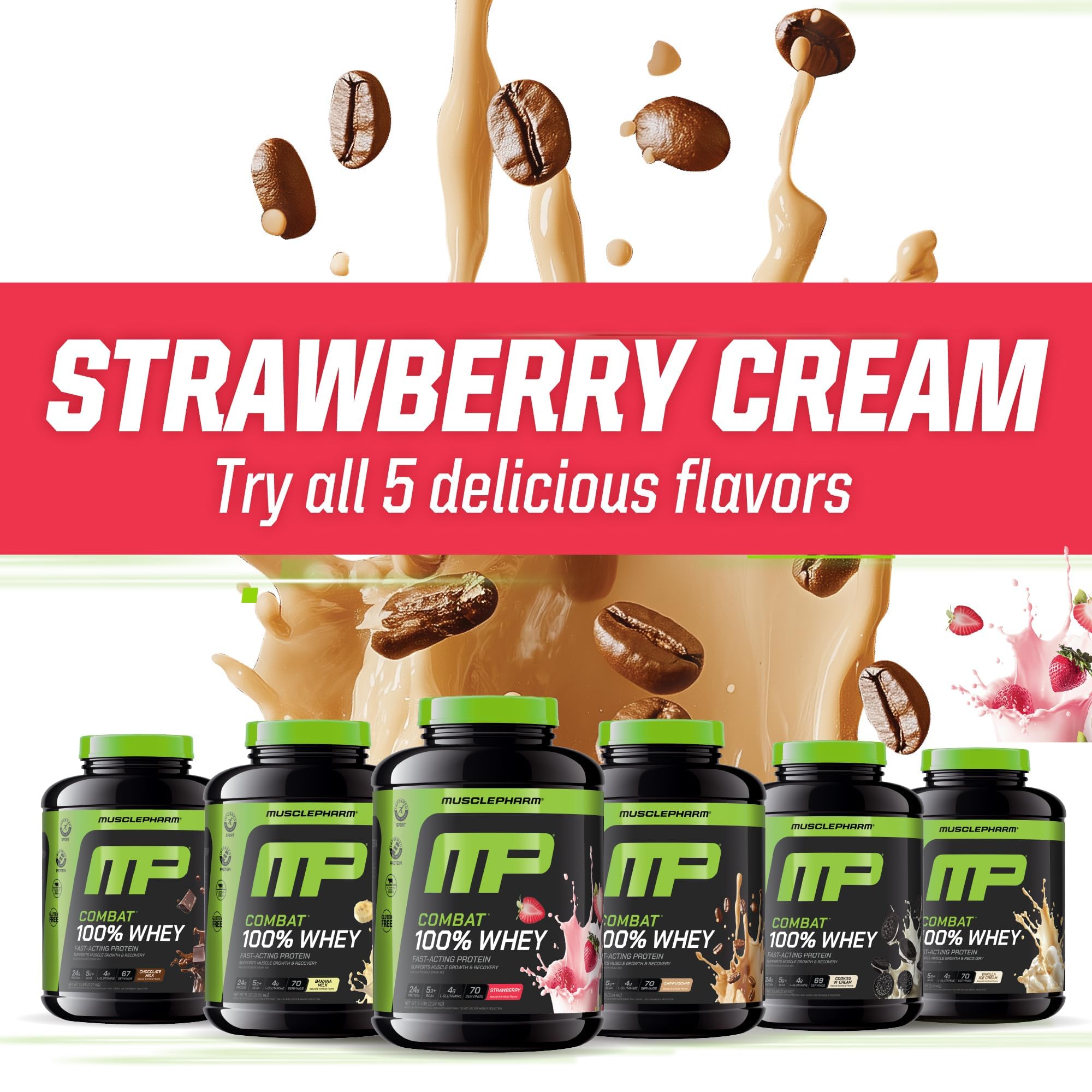 MusclePharm Combat Whey libre de gluten para dietas sensibles