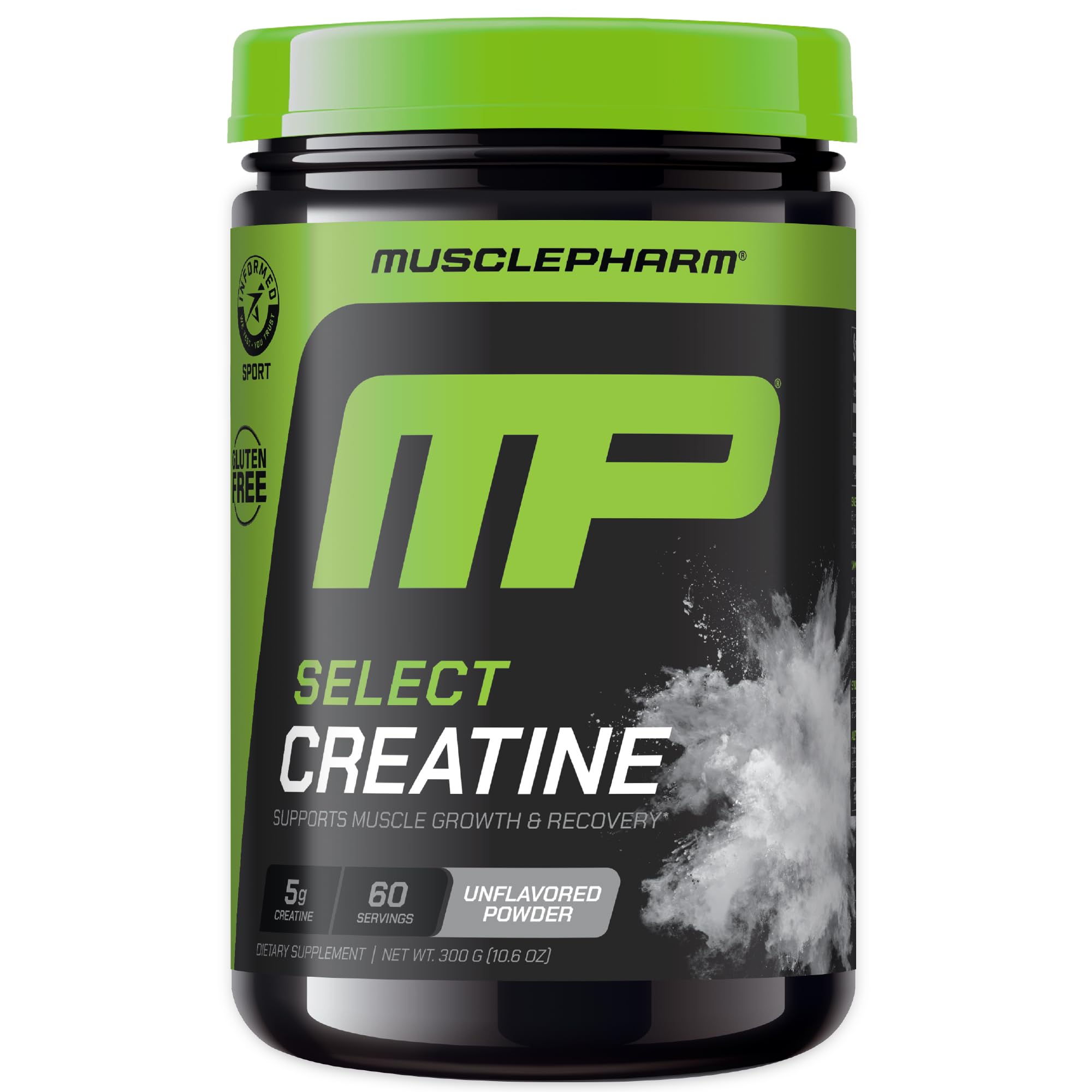 MusclePharm Creatine Monohydrate en envase de 60 porciones para entrenamientos sostenidos