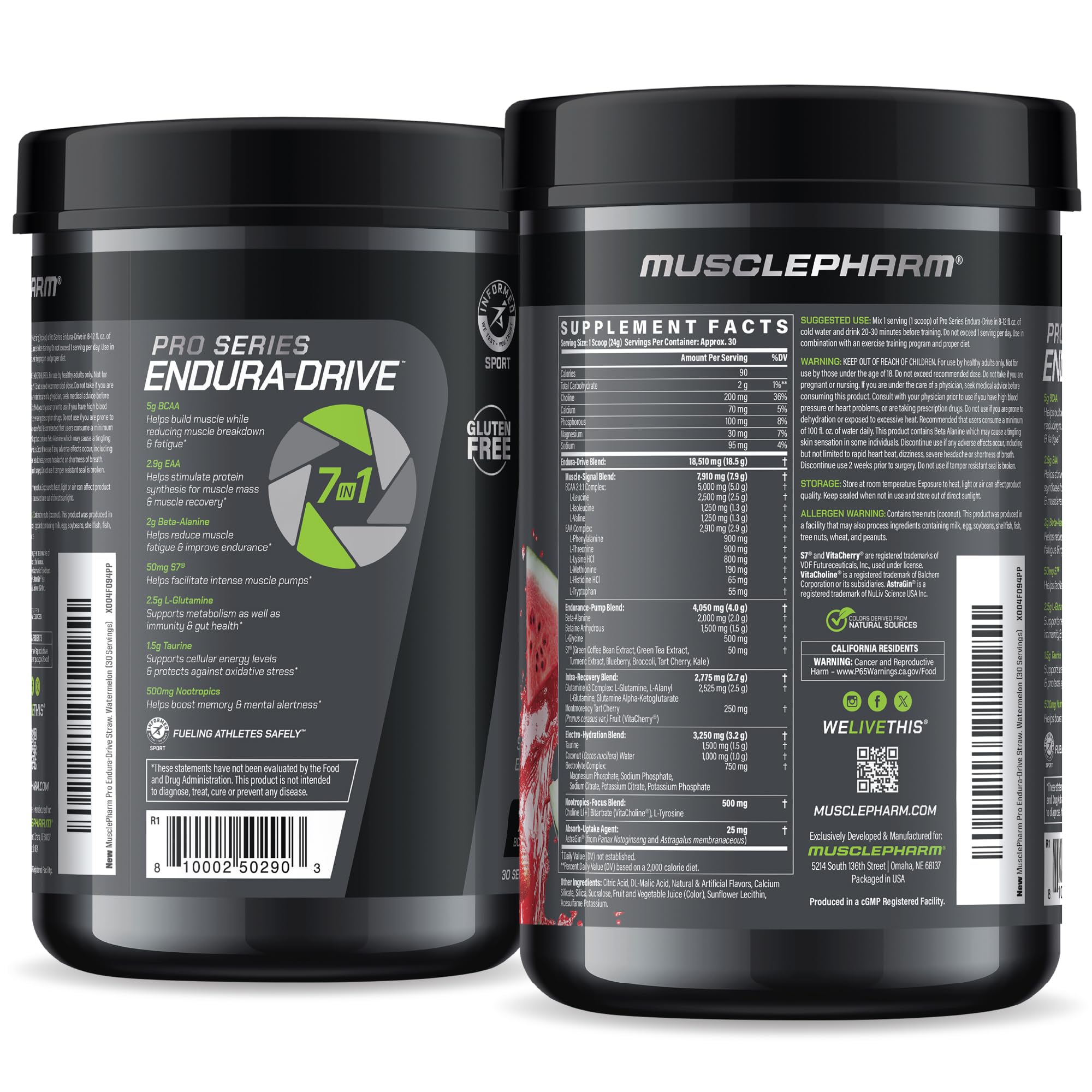 Empaque frontal de ENDURA-DRIVE con diseño compacto para 30 porciones.