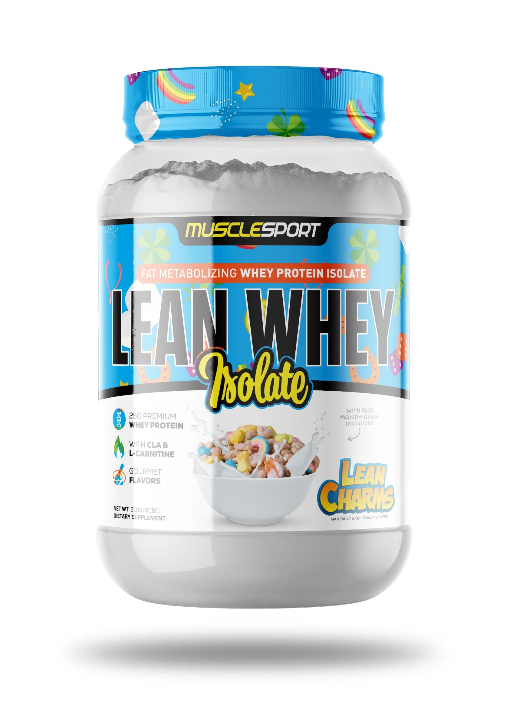 MuscleSport Lean Whey Revolution, ingredientes clave como L-Carnitina, CLA y MCT para apoyo específico.