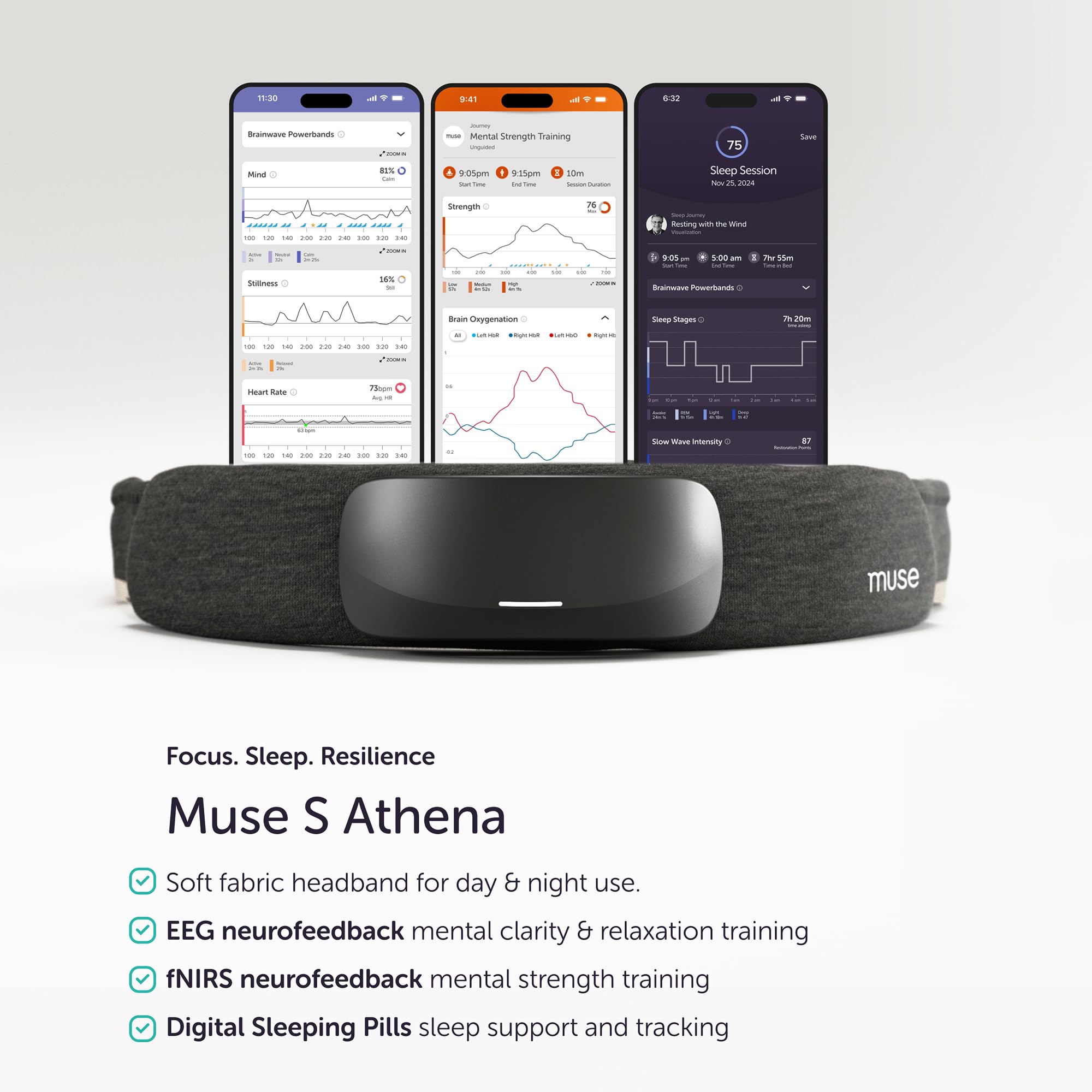 Muse S Athena, integración con app, ofrece seguimiento en tiempo real y progreso.