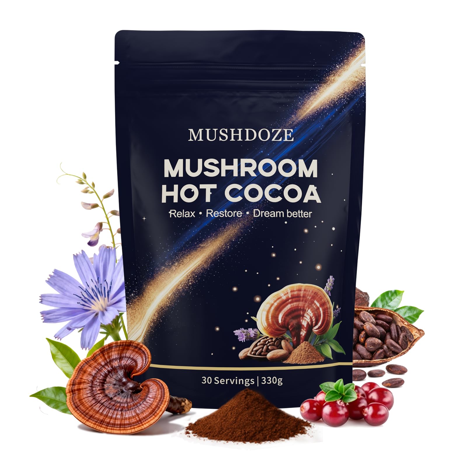 Mushdoze chocolate caliente sueno: taza reconfortante para relajacion nocturna
