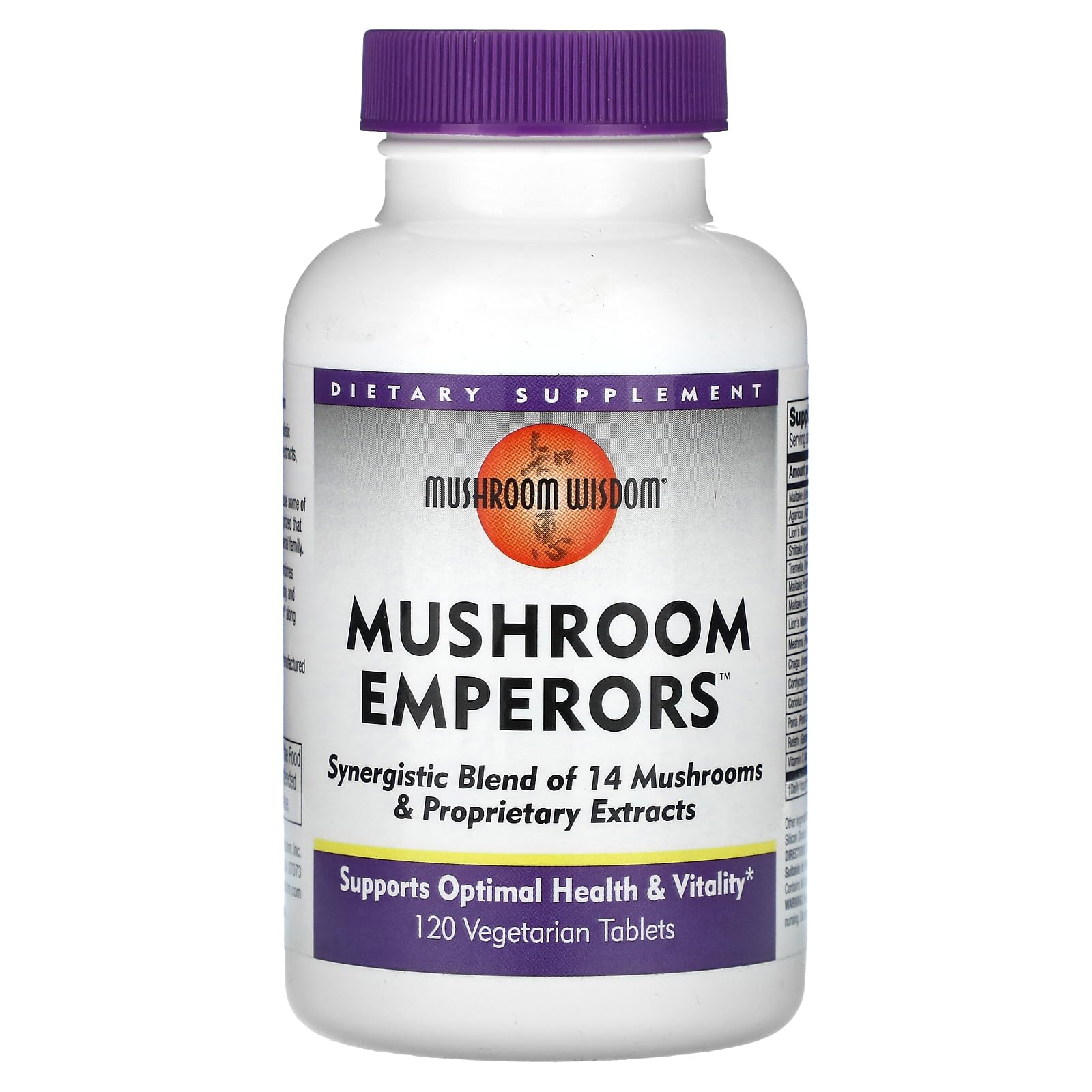 Mushroom Wisdom Emperadores: botella, apoyo a la vitalidad diaria.