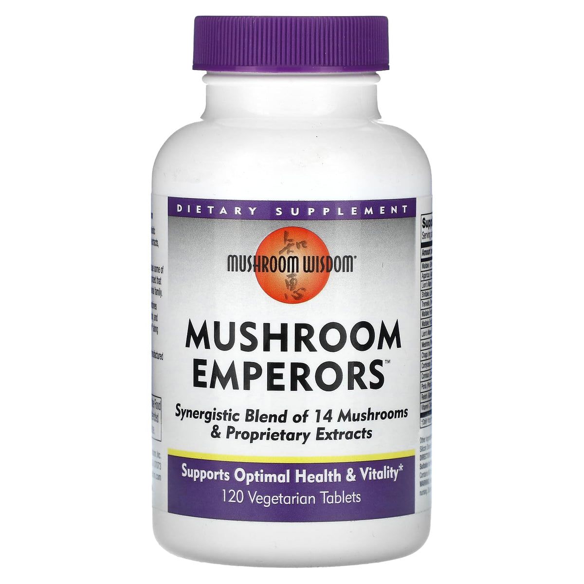 Mushroom Wisdom Emperadores: botella, apoyo a la vitalidad diaria.