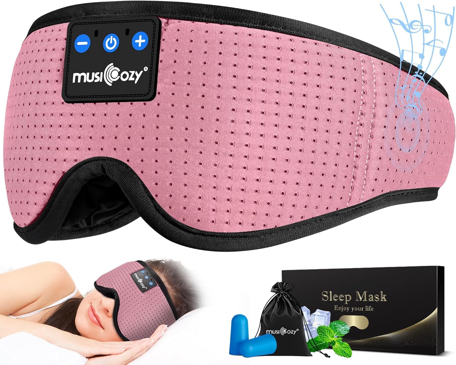 MUSICOZY auriculares para dormir, enfoque auriculares-dormir, sonido cómodo para el descanso