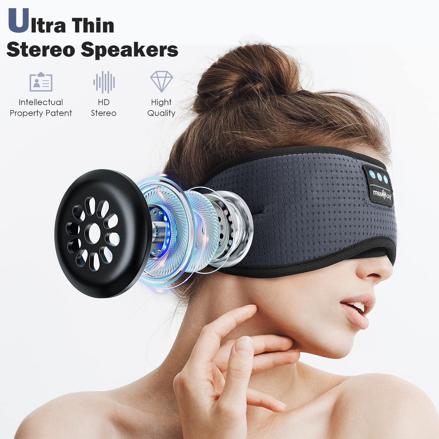 MUSICOZY diseño 3D cómodo para uso prolongado durante la noche.