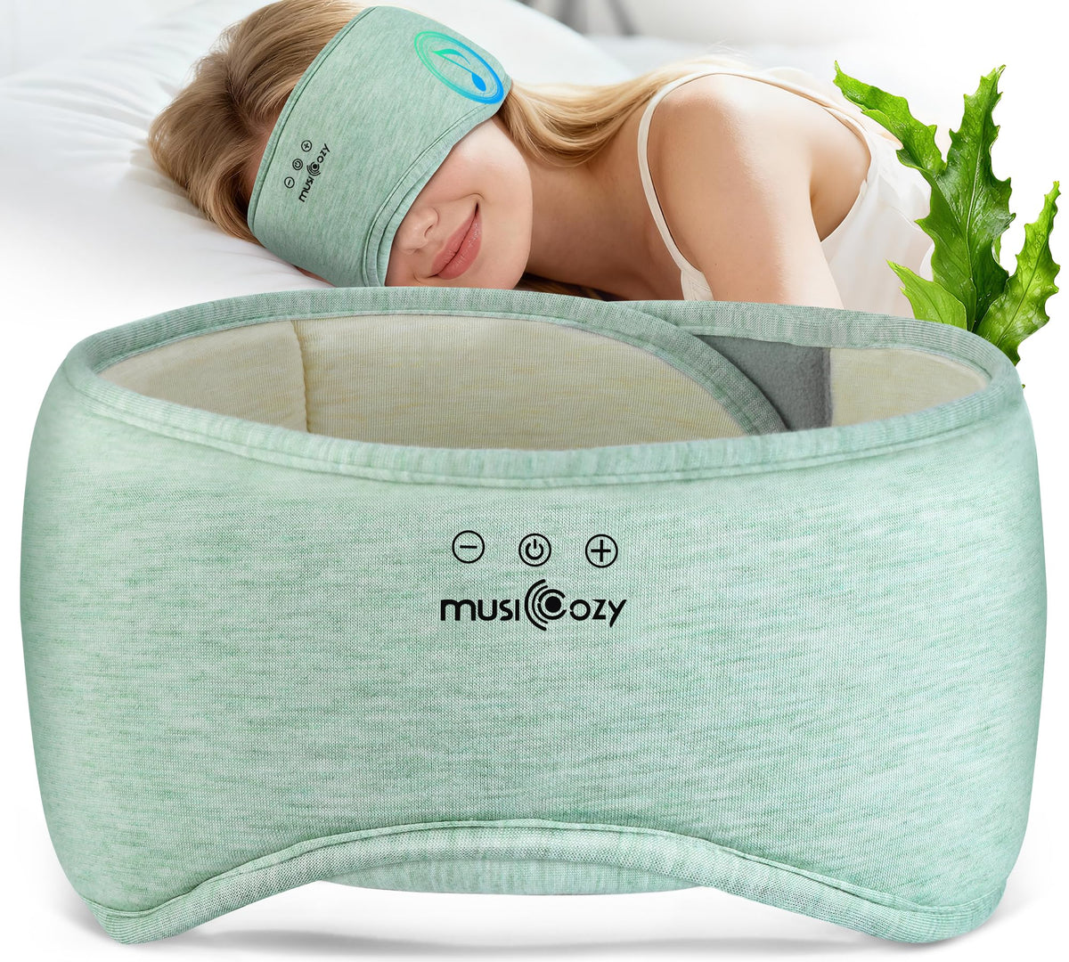 MUSICOZY máscara de sueño con cobertura total para dormir sin luz