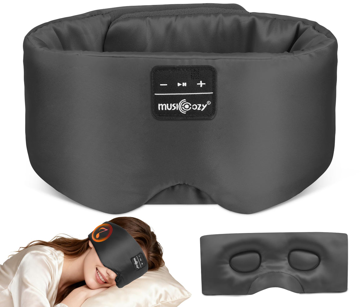 Musicozy máscara de seda Mulberry para dormir suave y fresca