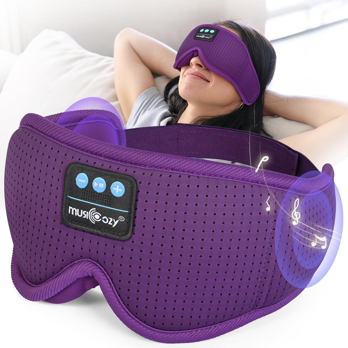 MUSICOZY mascarilla de sueño con auriculares: comodidad y bloqueo total para dormir mejor