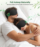 Musicozy mascarilla de sueño bambú ergonómica 3D, bloqueo de luz para descanso profundo.