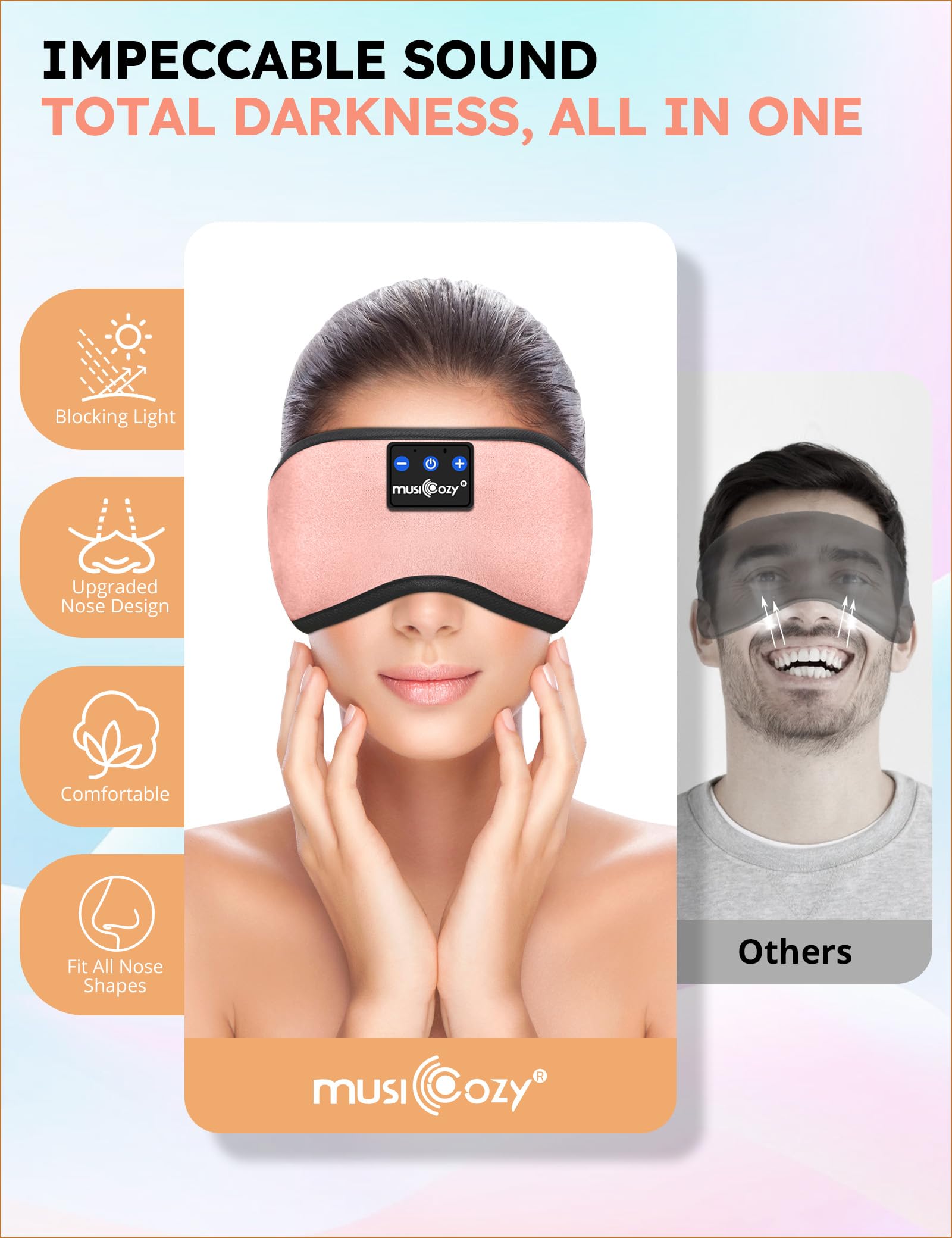 MUSICOZY ofrece sonido estéreo HD balanceado para relajación.