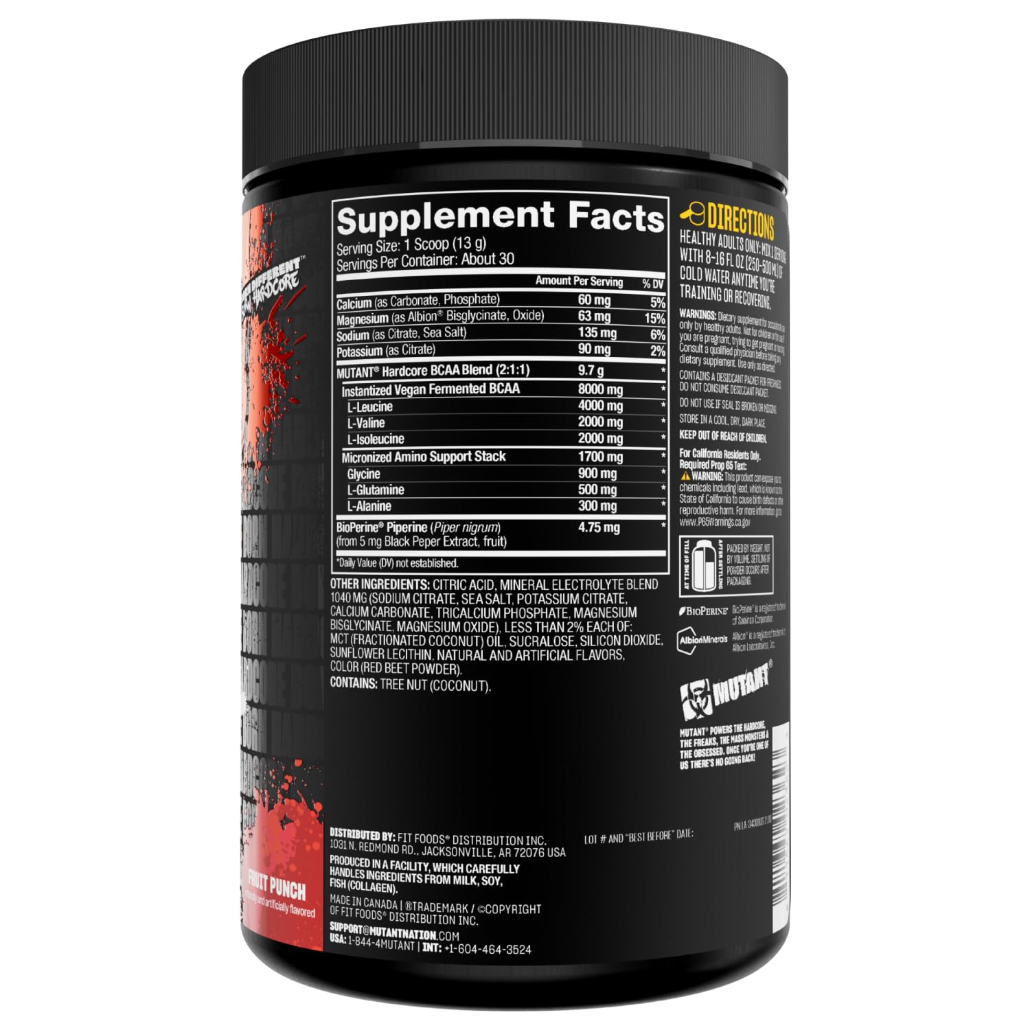 Uso diario de Mutant Hardcore BCAA para consistencia