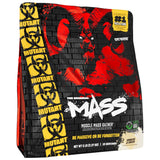 Mutant Mass bote frente con etiqueta legible para ganancia de masa