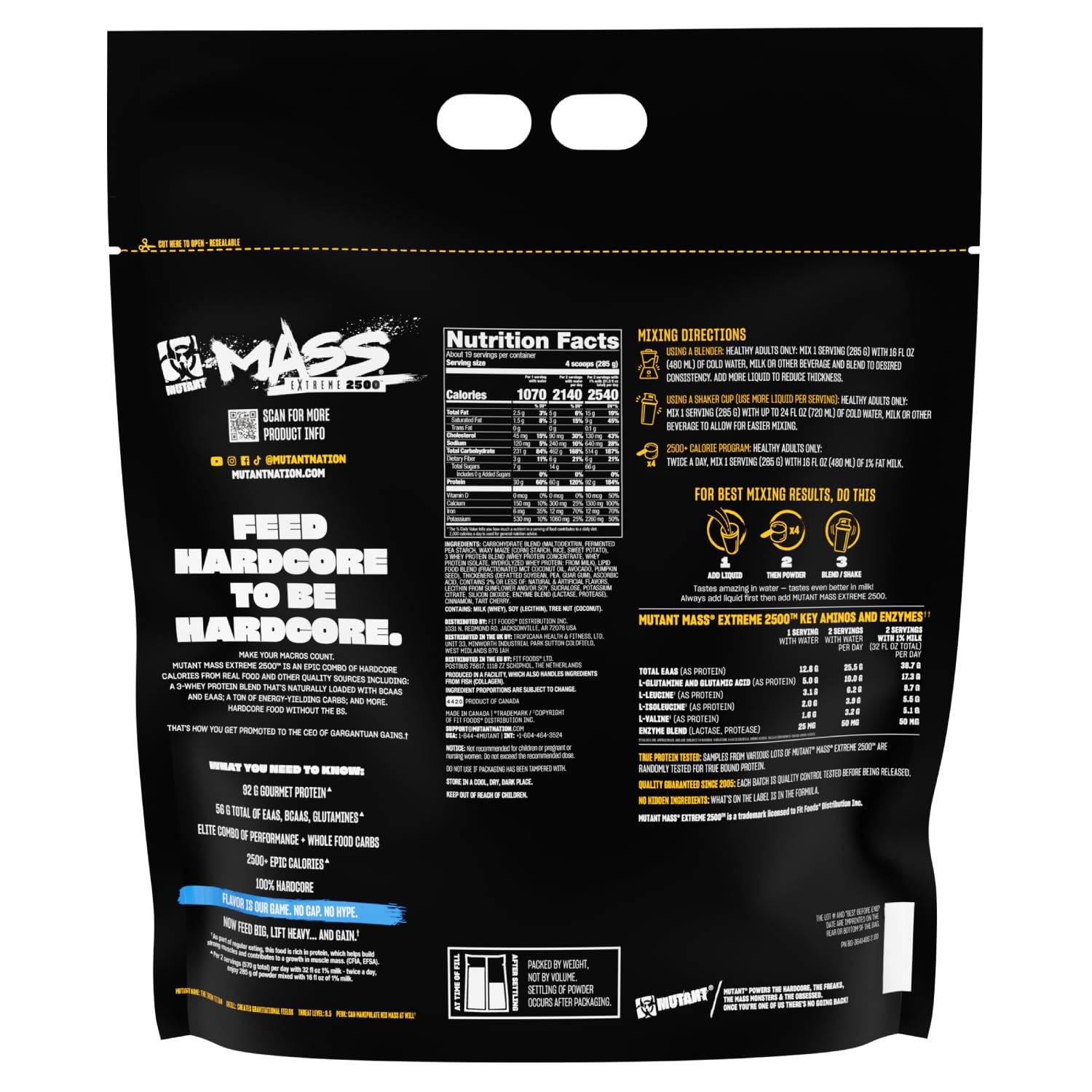 Mutant Mass Extreme 2500: bolsa-12-libras para suministro continuo de entrenamiento