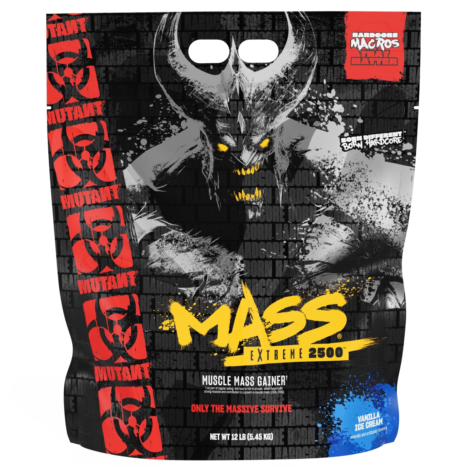 Mutant Mass Extreme 2500: bote vainilla-helado para ganancia de masa y sabor cremoso