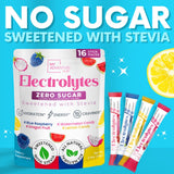 My Adventure to Fit electrolitos endulzado con stevia, sabor agradable, opción sin azúcar.