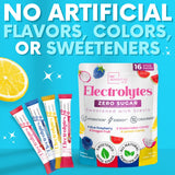 My Adventure to Fit electrolitos en polvo, sabor frambuesa azul, compatible con dieta cetogénica.