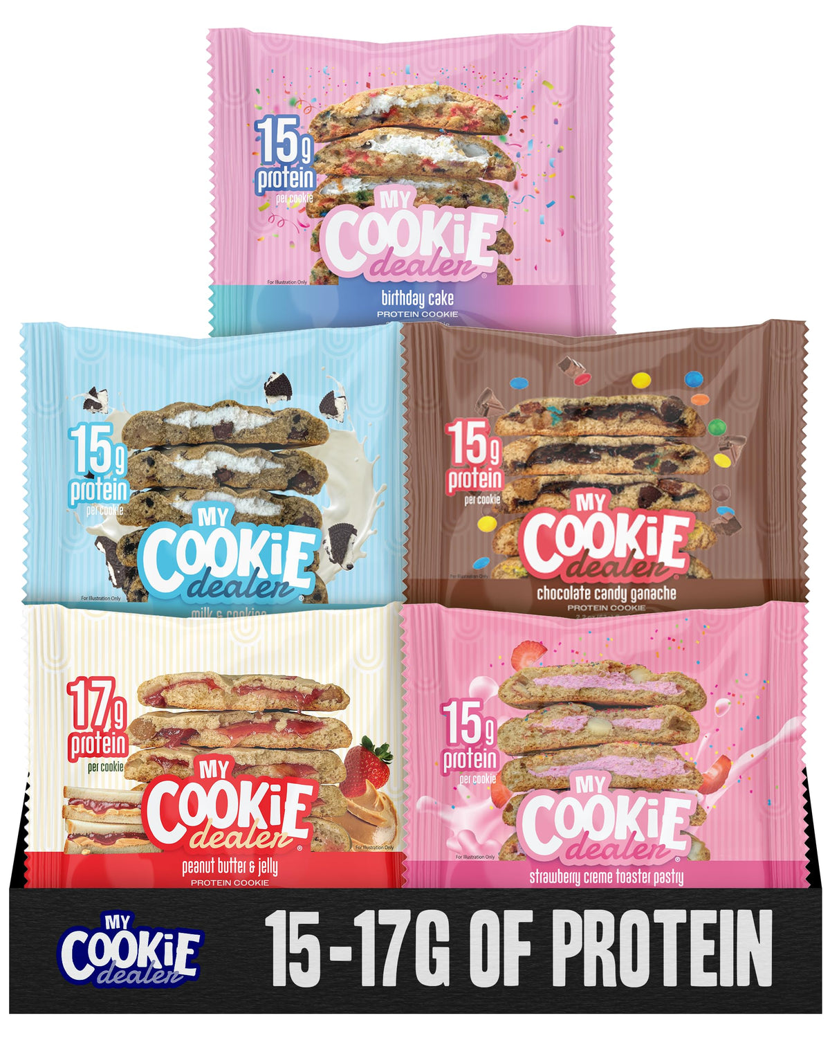My Cookie Dealer: empaque pack-variedad para viaje y snack proteico
