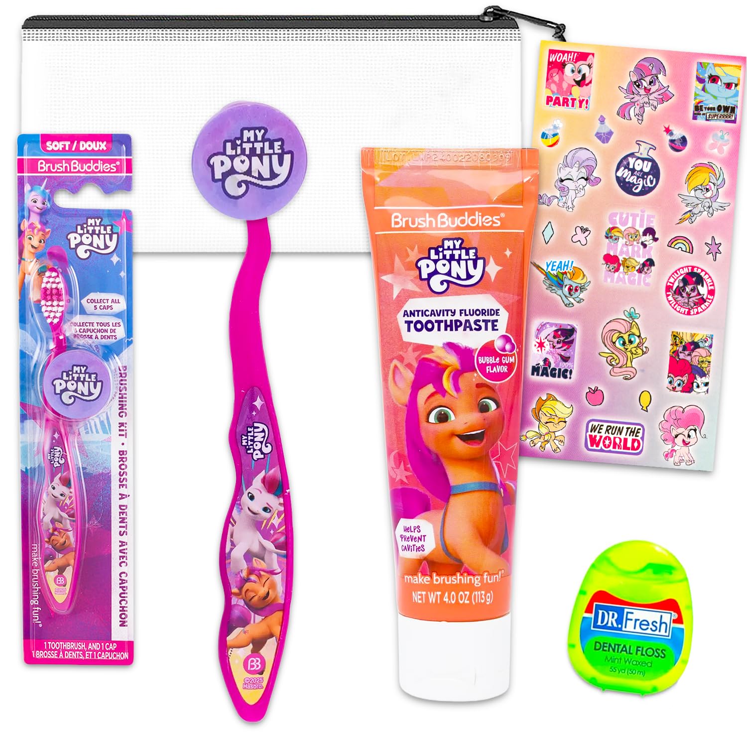 Cepillo dental de My Little Pony con funda, ideal para viajes y uso diario.