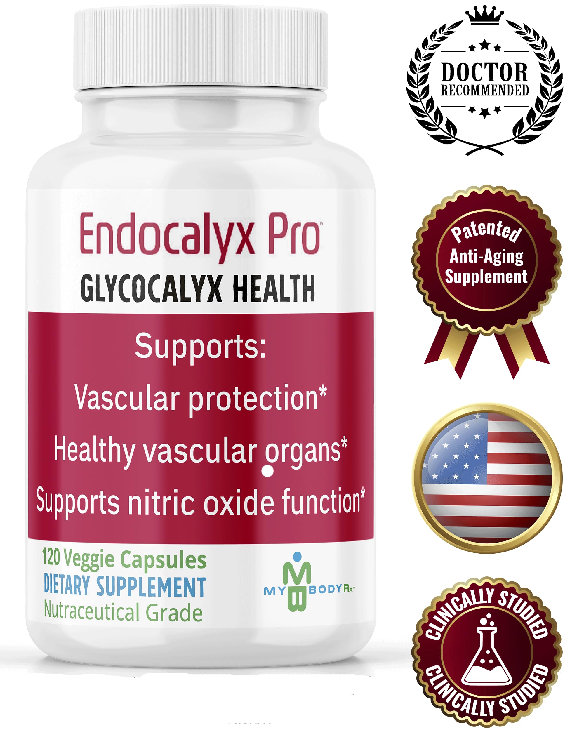 MYBODYRX Endocalyx Pro, cápsulas, uso diario para cuidar la microcirculación.