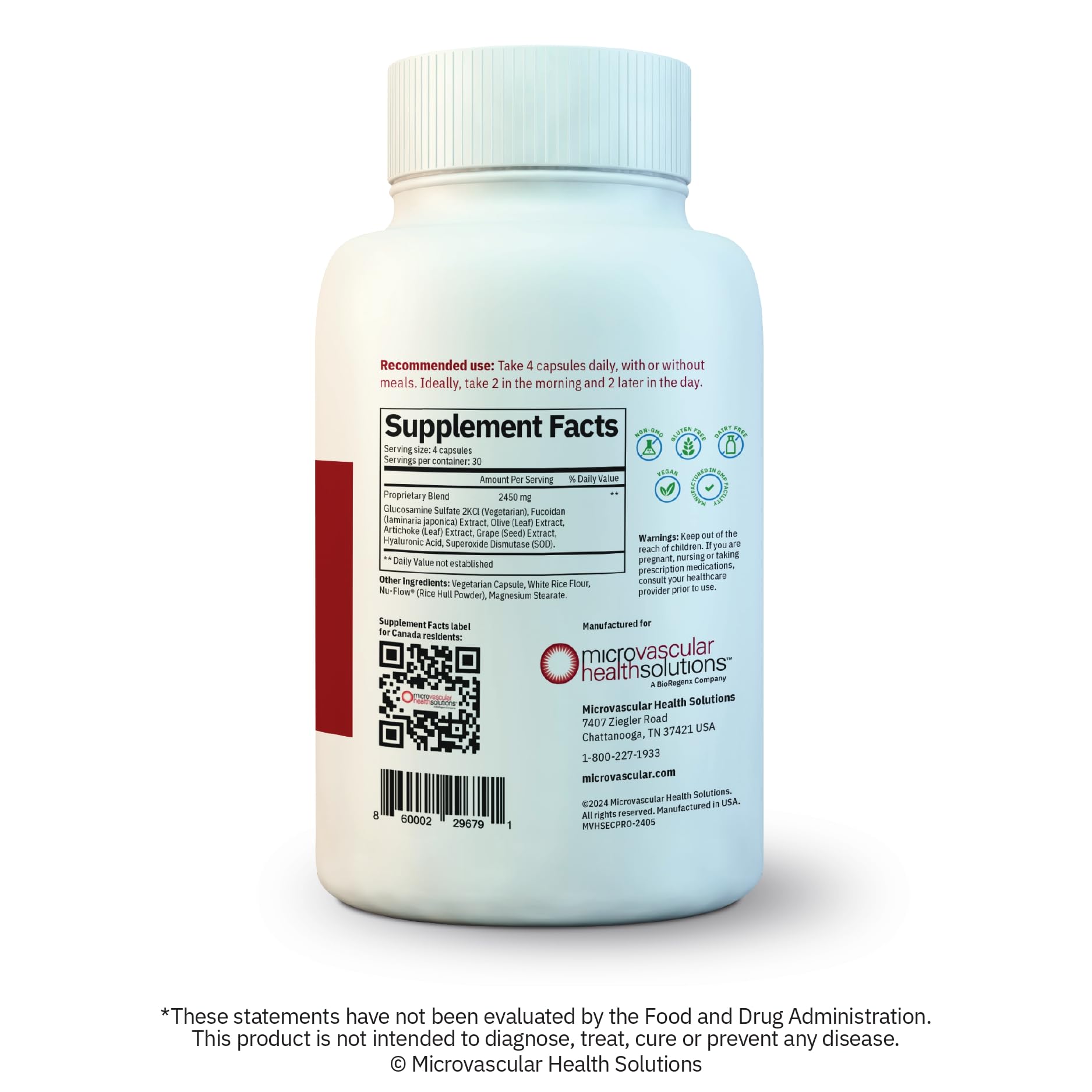 MYBODYRX Endocalyx Pro, envase de 120 cápsulas, suministro mensual.