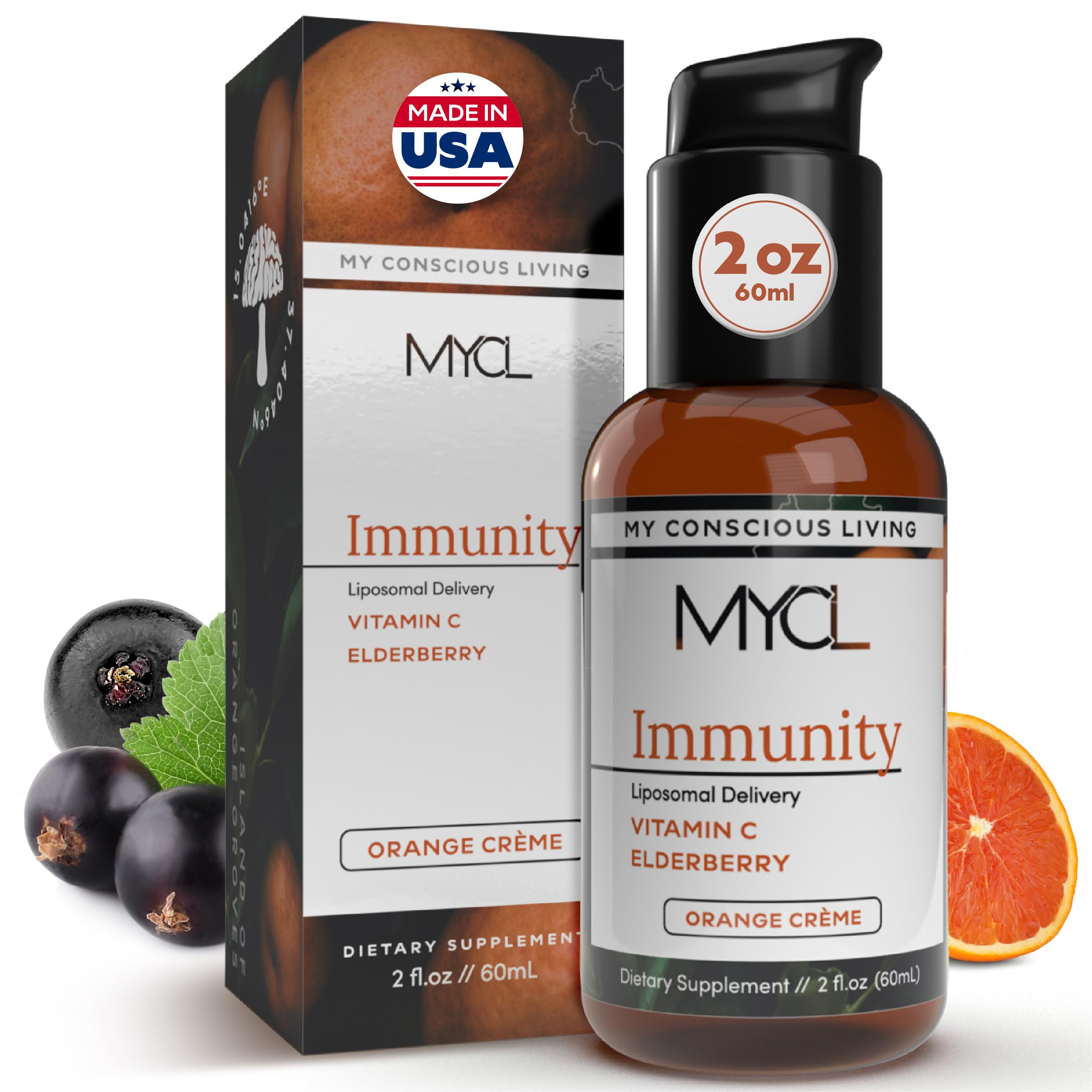 MYCL Vitamina C liposomal, botella con pump para dosis rápidas.