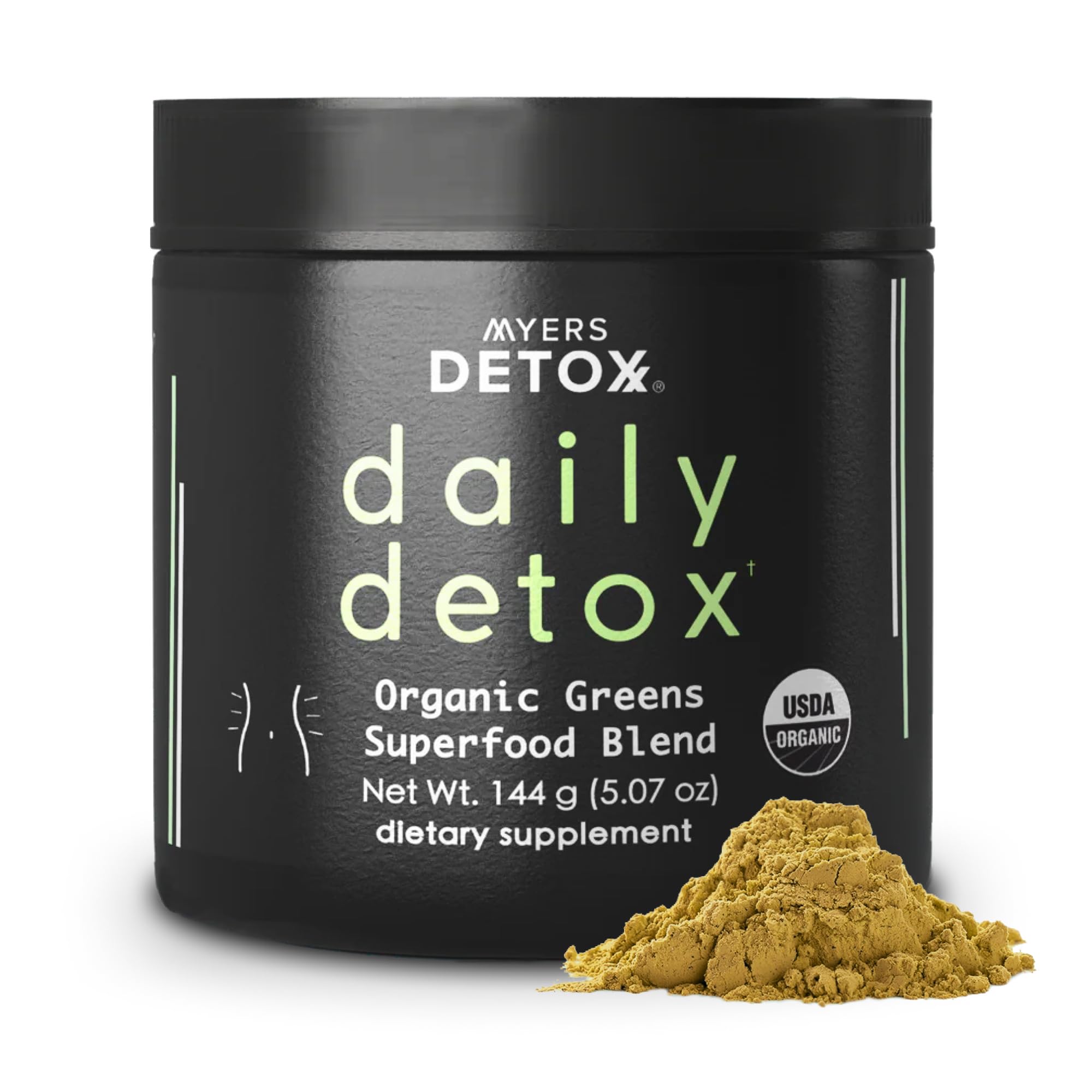 Polvo desintoxicante Myers Detox Daily Greens para energía diaria