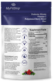 Pastilla MyFitStrip disolviéndose lentamente para liberar óxido nítrico.