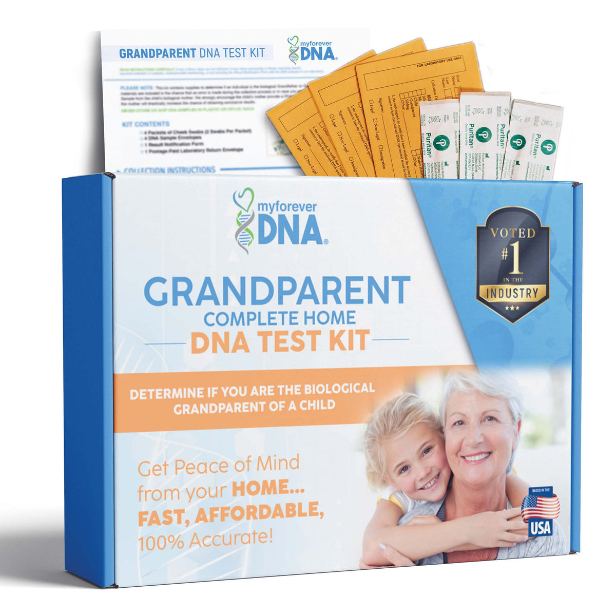 My Forever DNA kit de pruebas en casa para relaciones biológicas claras.
