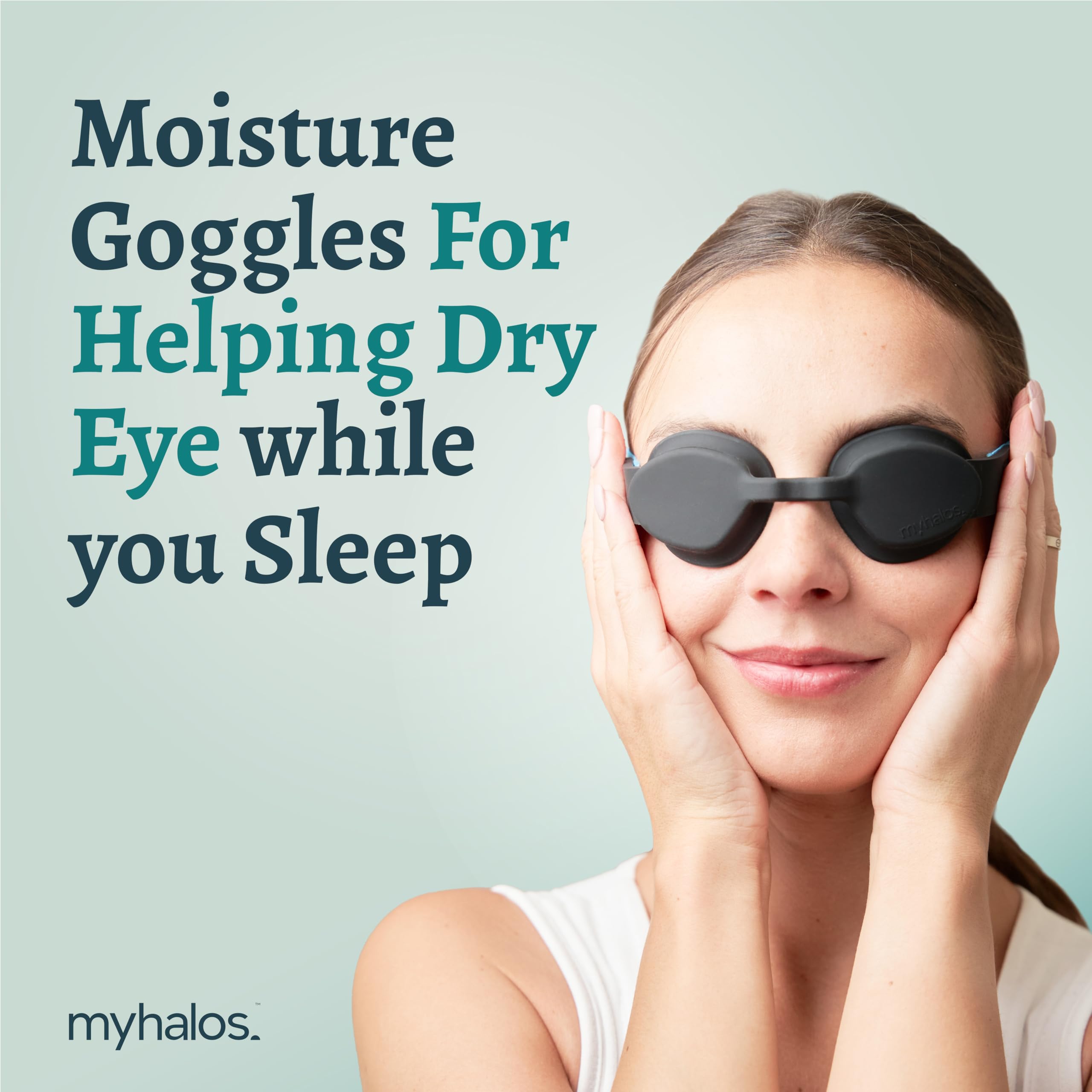 Gafas MyHalos con ajuste elástico para comodidad durante el sueño