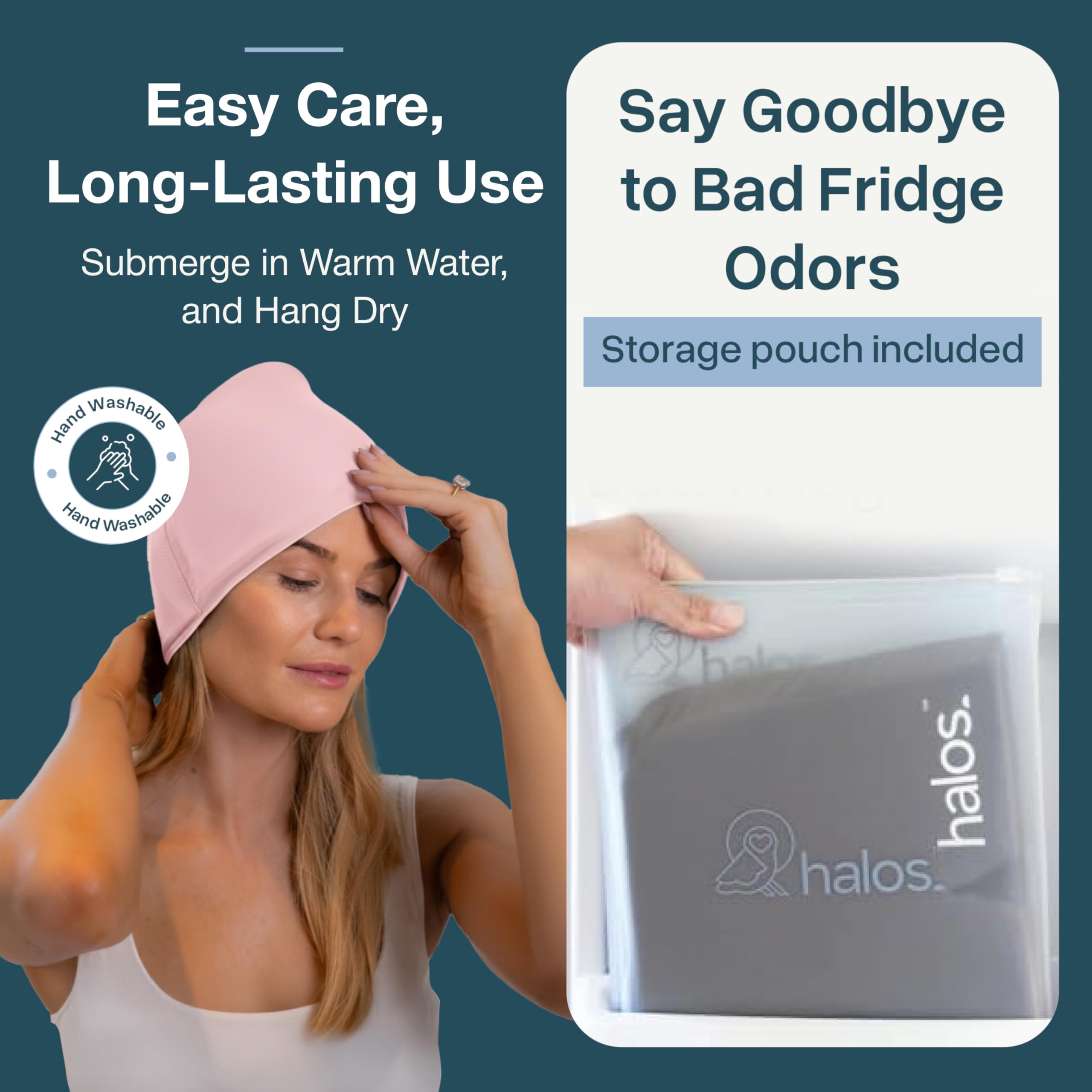 MyHalos Gorro de alivio para migrañas, almacenamiento sin olor incluido, manténlo limpio.