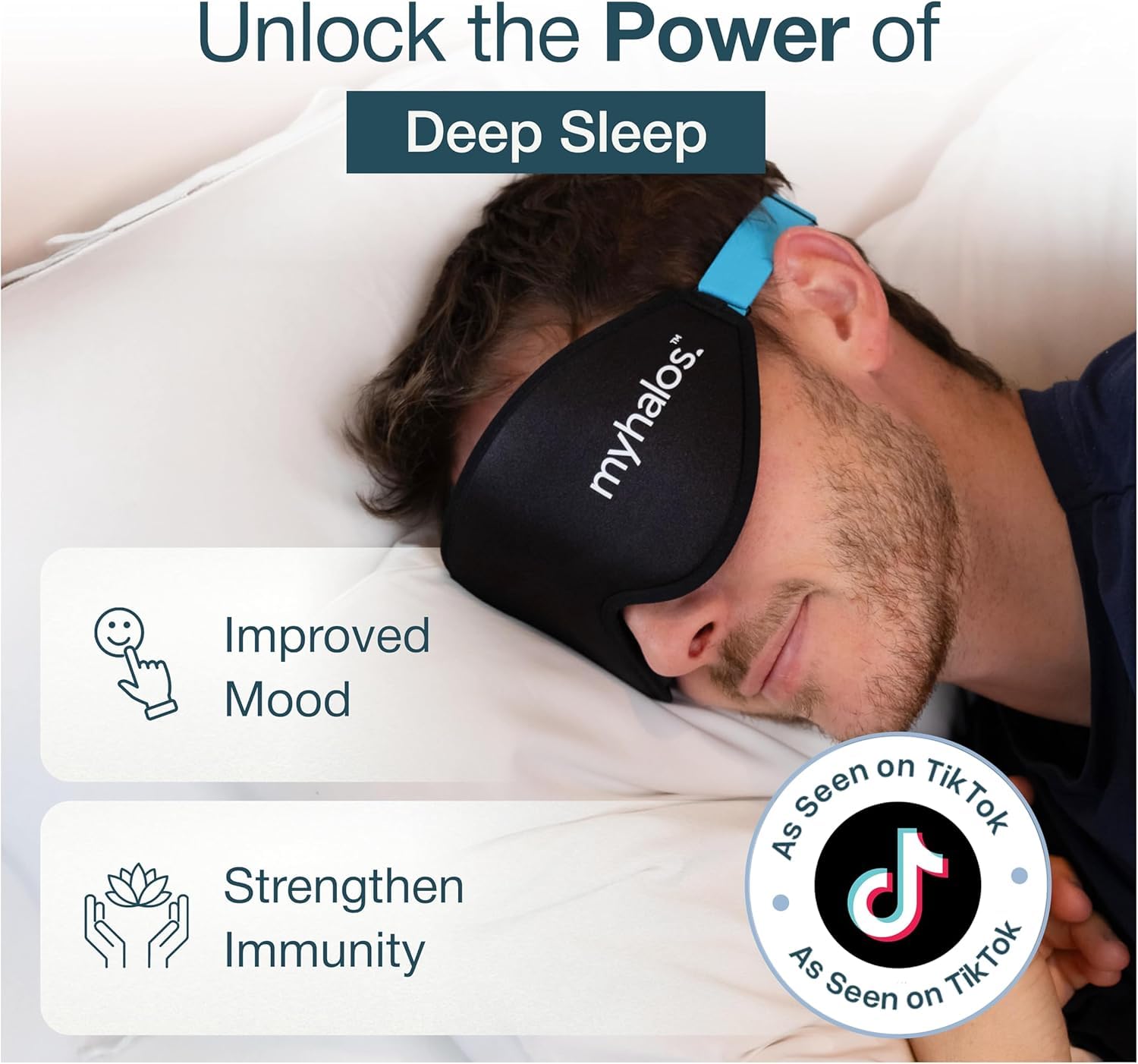 MyHalos Sleep Mask inclinación 16 grados para ajuste cómodo