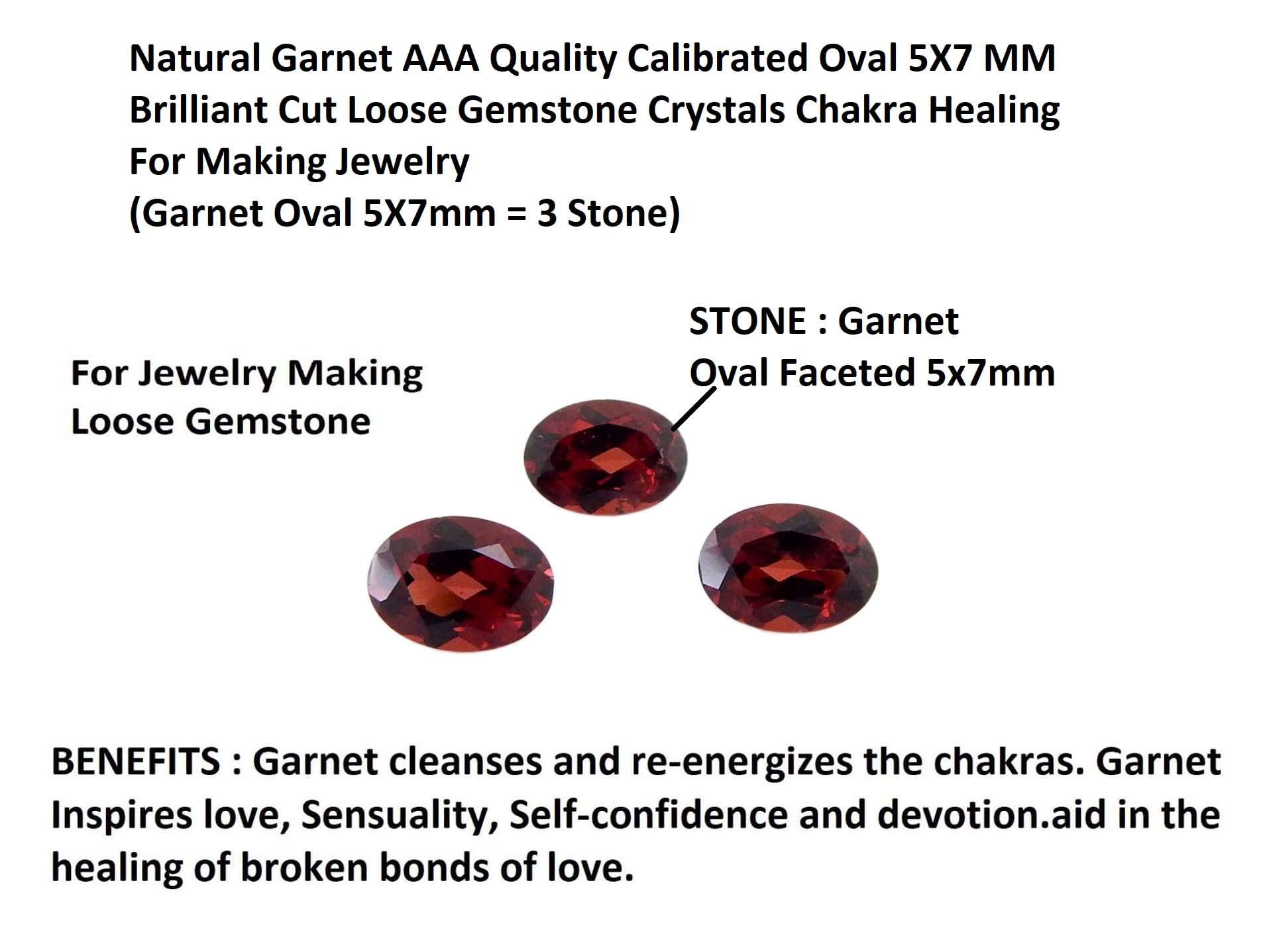 Garnet oval 5x7 mm de Myhealingworld, textura superficial que muestra su color profundo