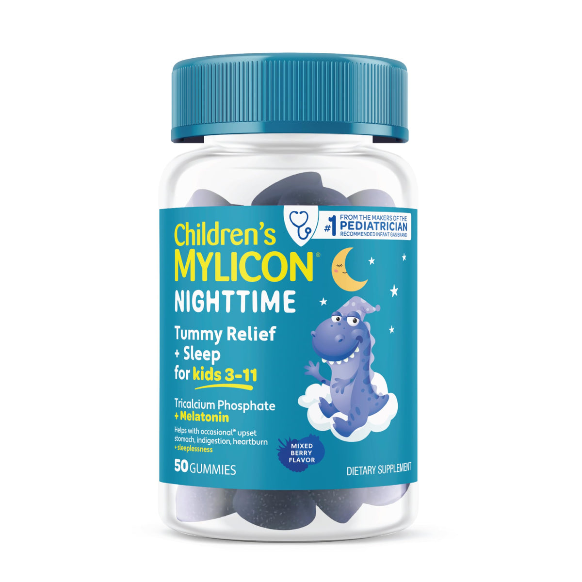 MYLICON nino-noche digestivo gomitas-bote para alivio nocturno.